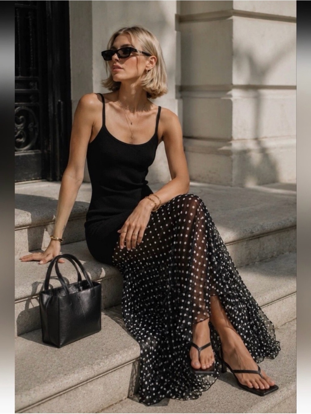 NWT ZARA POLKA DOT COMBINATION DRESS SIZE M - Picture 3 of 9